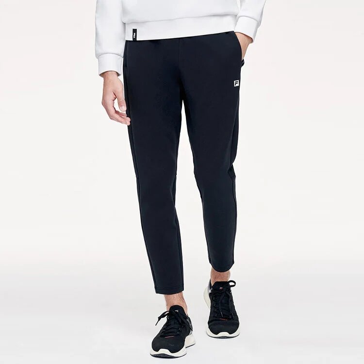 Athletics Knit Straight Solid Color Gym Sports Pants Black