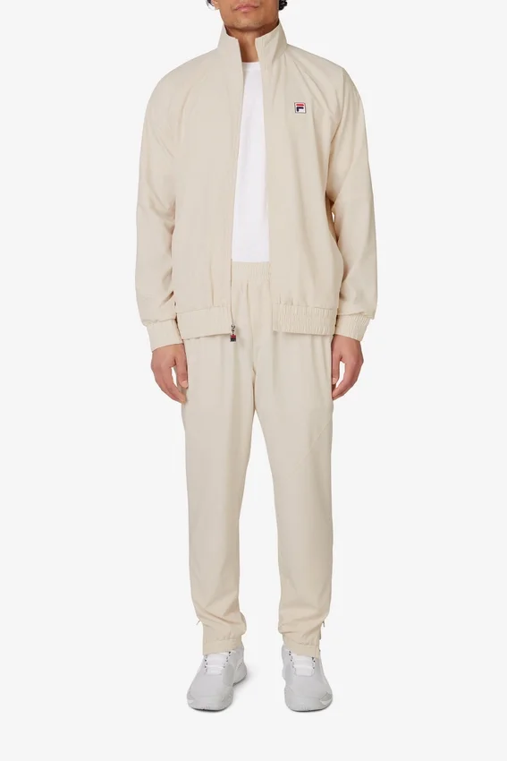 Beige Tennis Woven Court Track Pant