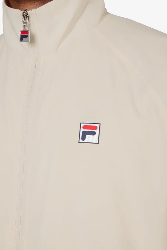 Beige Tennis Woven Court Track Top