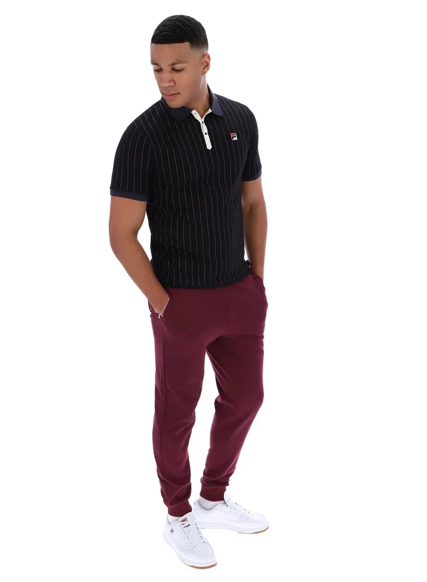 Black BB1 Classic Vintage Striped Polo