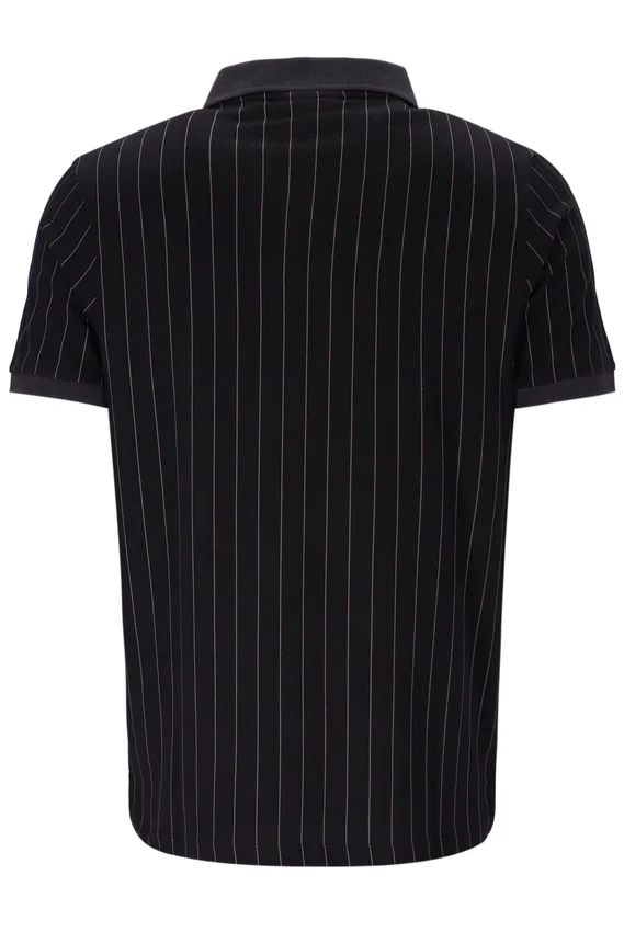 Black BB1 Classic Vintage Striped Polo