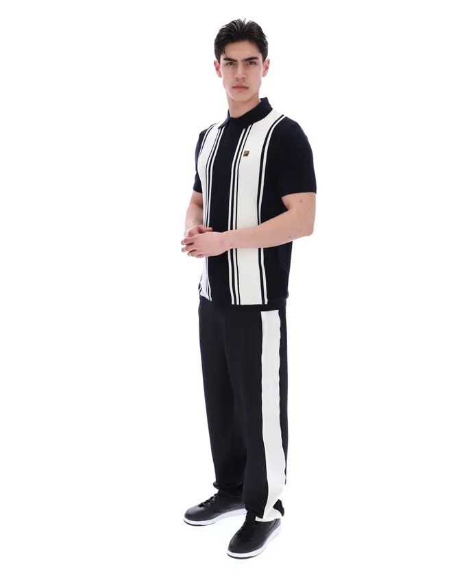 Black Buddy Bowling Style Knitted Polo
