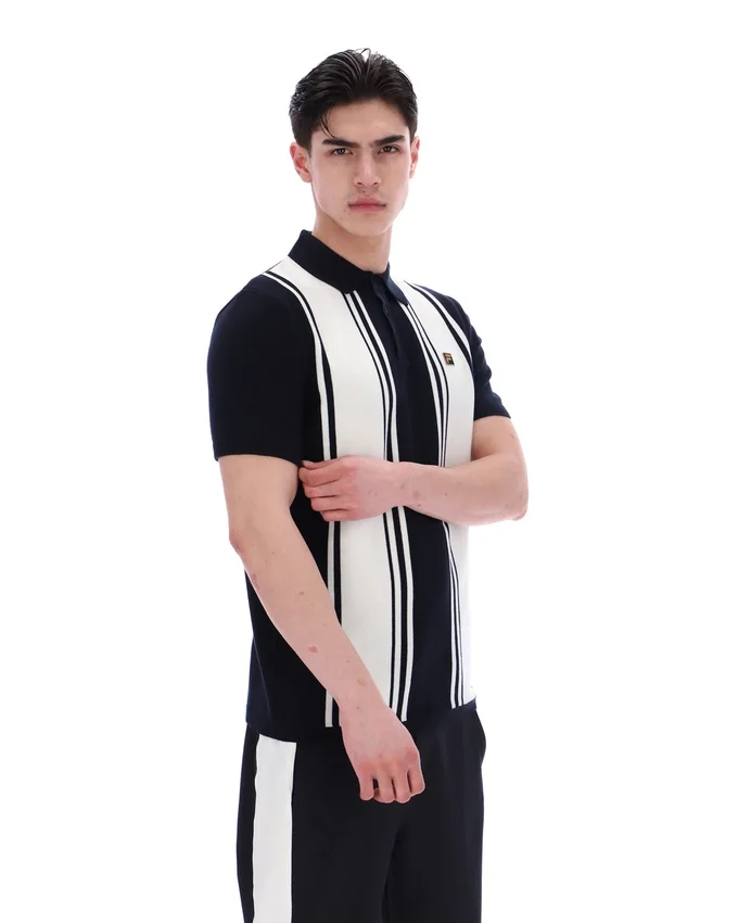 Black Buddy Bowling Style Knitted Polo
