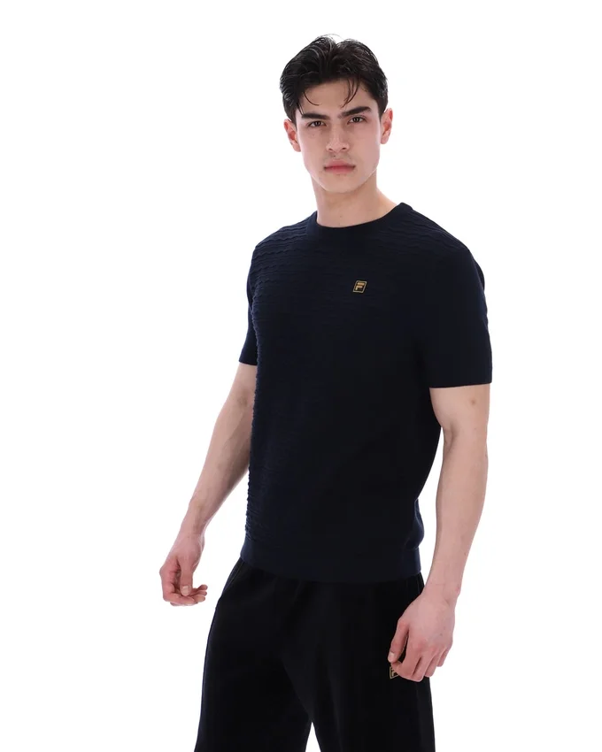 Black Don Textured Knitted T-Shirt