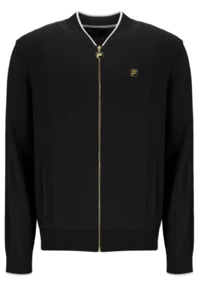 Black Ferguson Open Knit Pointelle Panel Track Top