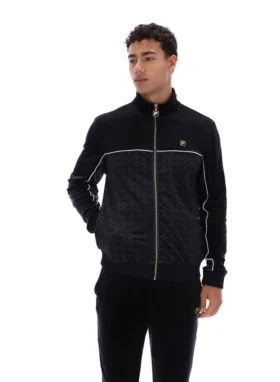 Black Higgans Full Zip Velour Jacket