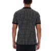 Black Jackson Jacquard Knit Zip Polo Shirt