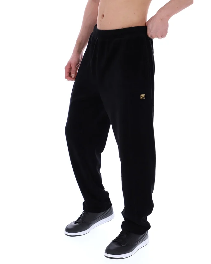 Black Lorrie Velour Track Pant
