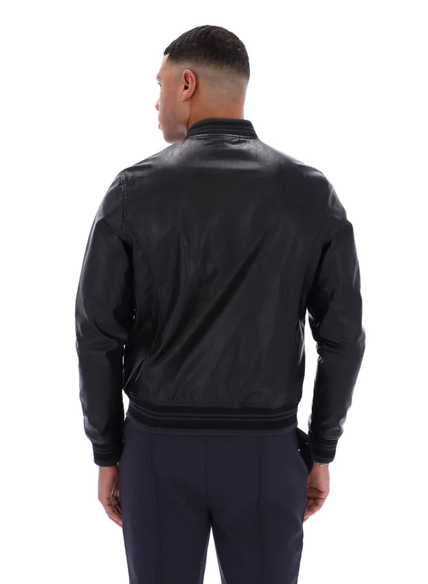 Black Malyk Archive Influence Faux Leather Jacket