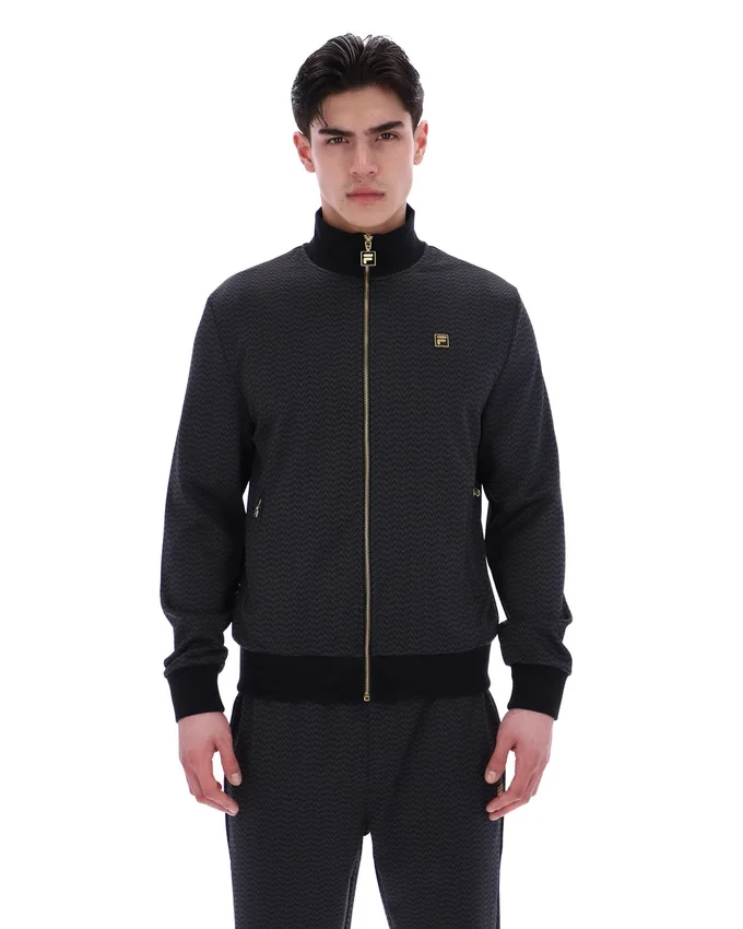 Black Mathers Herringbone Track Top