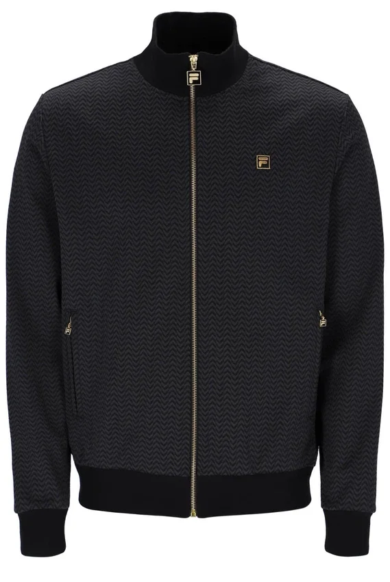 Black Mathers Herringbone Track Top