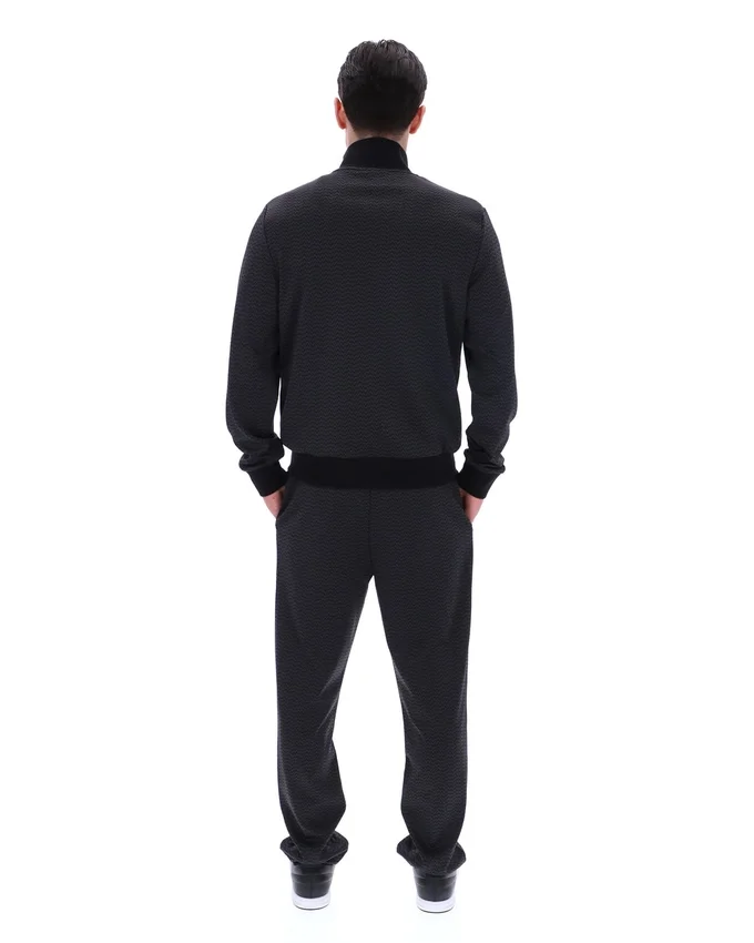 Black Mathers Herringbone Track Top