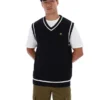 Black Mellor Textured Knit Vest with Tipping