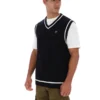 Black Mellor Textured Knit Vest with Tipping