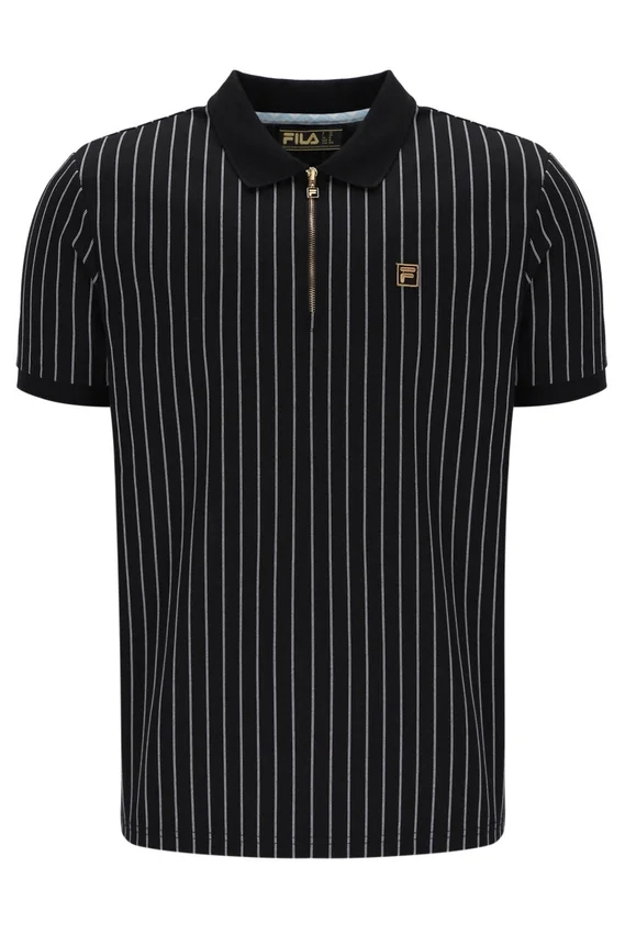 Black Patton Jacquard Stripe Polo