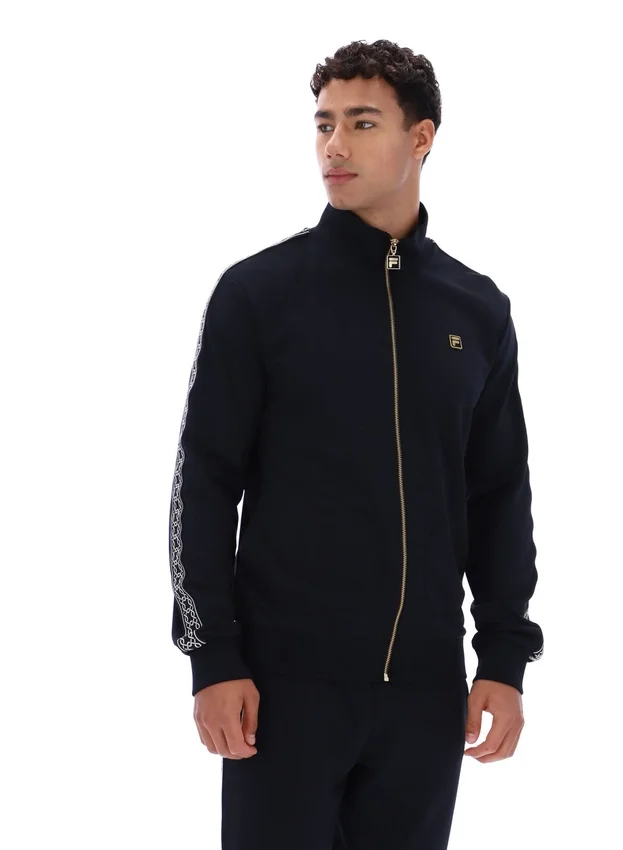 Black Roman Full Zip Jacket with Tape Detail