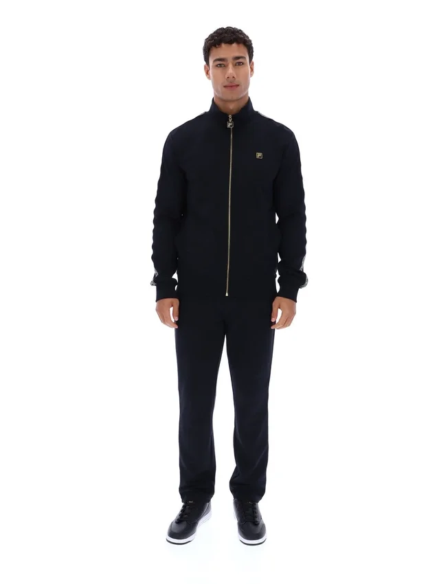Black Roman Full Zip Jacket with Tape Detail