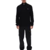 Black Stevie 1/4 Zip Funnel Neck Textured Knit