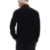 Black Stevie 1/4 Zip Funnel Neck Textured Knit