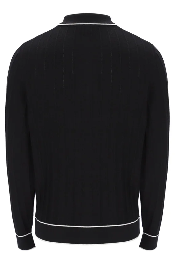 Black Sully Long Sleeve Polo Shirt