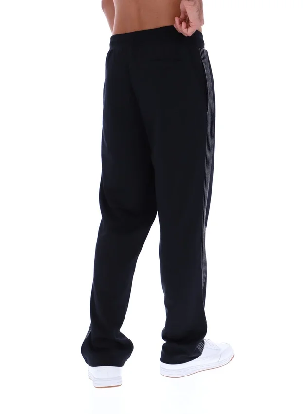 Black Tavis Contrast Stitch Straight Leg Jogger