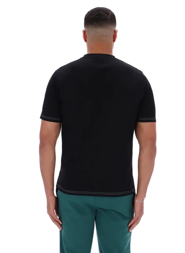 Black Trey Contrast Stitch Tee