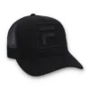 Black Turo Large F-Box Tonal Embroidered Suede Mesh-Back Cap