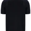 Black Walter Open Knit Pointelle Panel Polo