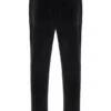 Black Wella Straight Leg Velour Pants