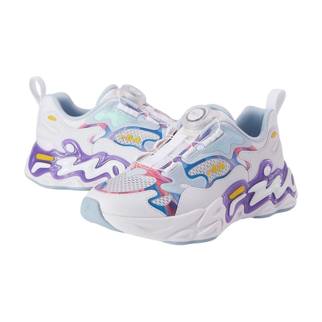 BOA Running Sneakers "White Blue Pink"