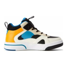 Casual High-Top Skate Shoes “White Black Orange”