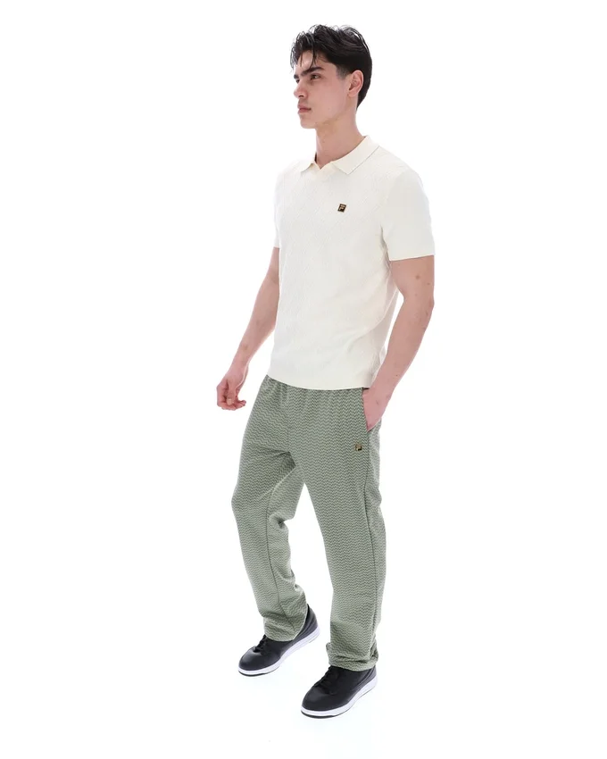 Coconut Milk Denny Diamond Knit Open Collar Polo