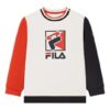 Cotton Long Sleeve Sweatshirt "White Red"