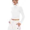 Cream Heidi Cropped Roll Neck Top