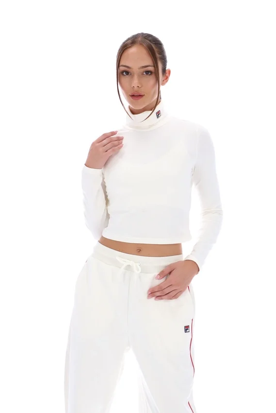Cream Heidi Cropped Roll Neck Top