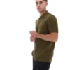 Dark Olive Sander Textured Knit Polo Shirt