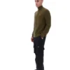 Dark Olive Stevie 1/4 Zip Funnel Neck Textured Knit