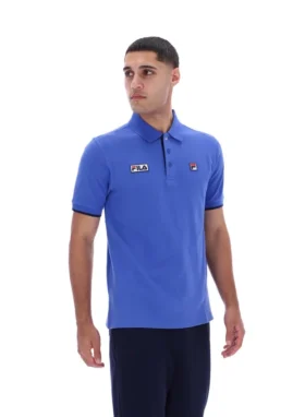 Dazzling Blue Pablo Three-Button Tipped Rib Polo Shirt