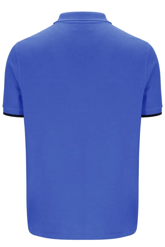 Dazzling Blue Pablo Three-Button Tipped Rib Polo Shirt