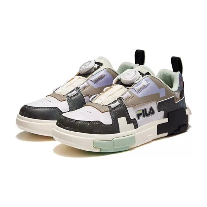 Fashion Brick Skate Shoes "White Brown Black"