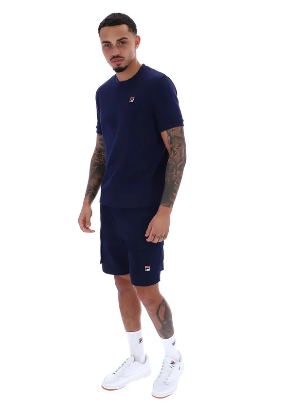 Fila Navy Ash Micro Waffle Ringer T-Shirt