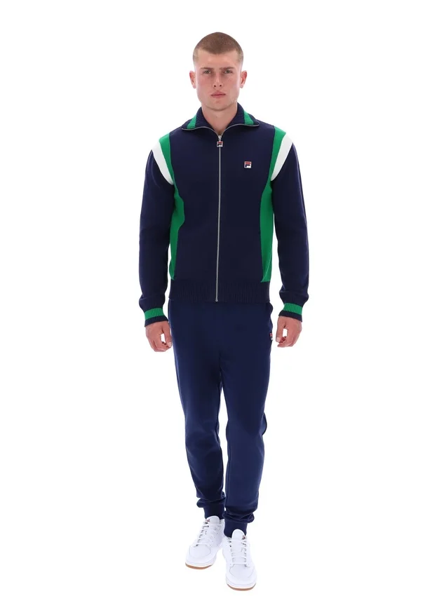 Fila Navy Cortez Colourblocked Knitted Track Top