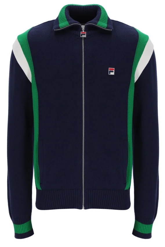 Fila Navy Cortez Colourblocked Knitted Track Top