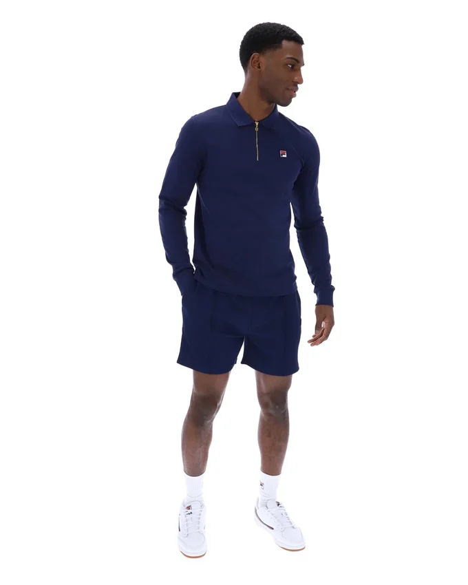 Fila Navy Emiliano Long-Sleeve Polo