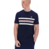 Fila Navy Gerardo Mesh Stripe Knitted Tee