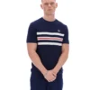 Fila Navy Gerardo Mesh Stripe Knitted Tee