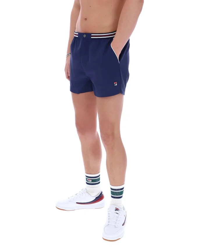 Fila Navy High Tide Terry Pocket Stripe Shorts
