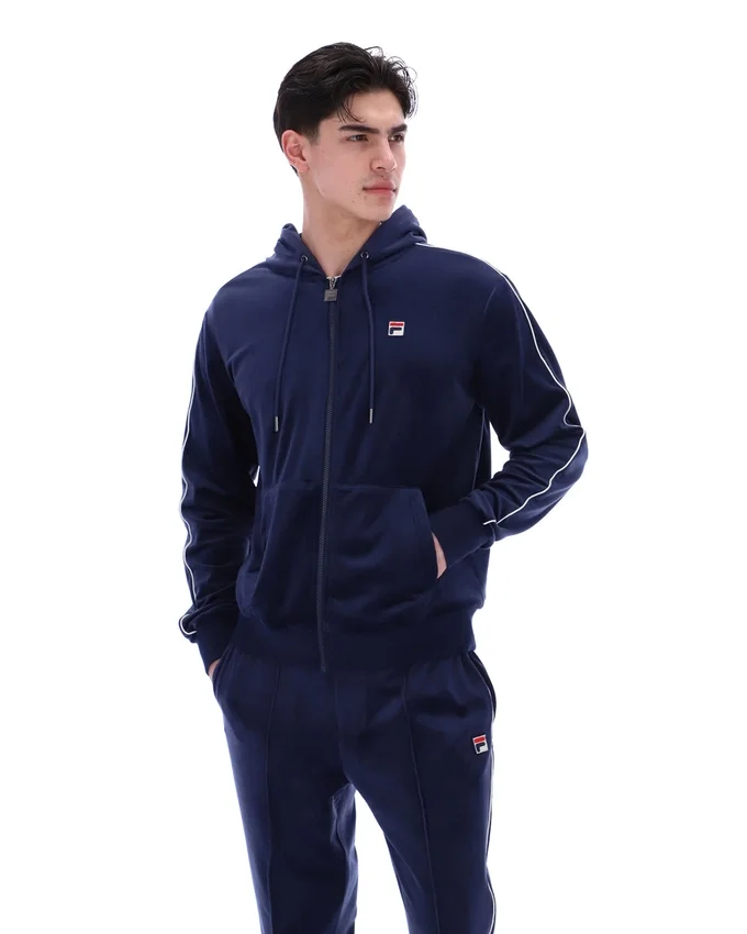 Fila Navy Italo Velour Hoodie