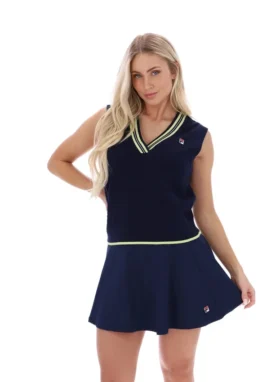 Fila Navy Jorja Cable Knit Vest