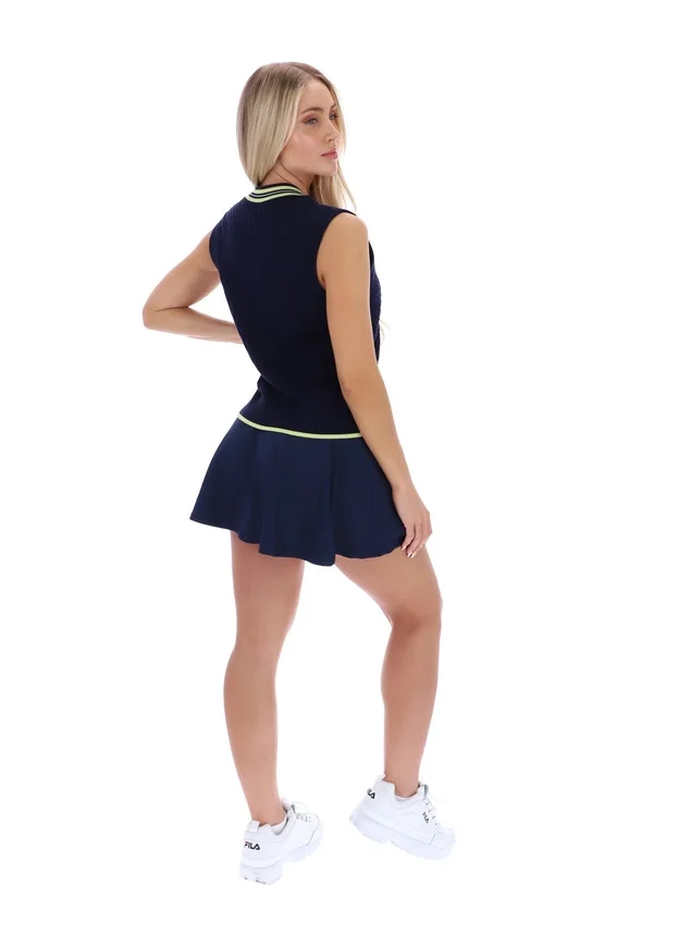Fila Navy Jorja Cable Knit Vest